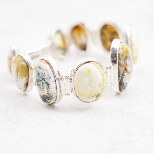 Natural Baltic Amber Stone Bracelet Genuine Amber Blue Amber Bracelet Baltic Amber Statement Bracelet Amber Bracelet Silver Amber Jewellery
