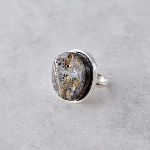 Elegant Baltic Amber Ring Amber and Silver Ring Blue Amber Statement Ring Sterling Silver Ring Healing Amber Ring Amber Stone Ring Gift