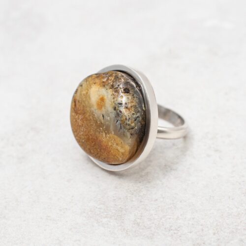 Natural Baltic Amber Ring Large Amber Ring Baltic Amber Statement Ring Amber Silver Ring Natural Gemstone Ring Natural Baltic Amber Stone