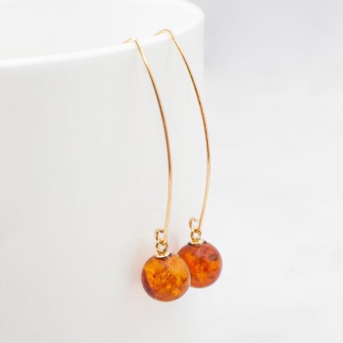 Long Amber Earrings Amber Silver Drop Earrings Baltic Amber Earrings Sterling Silver Drop Earrings Gold Plated Earrings Winter Gift