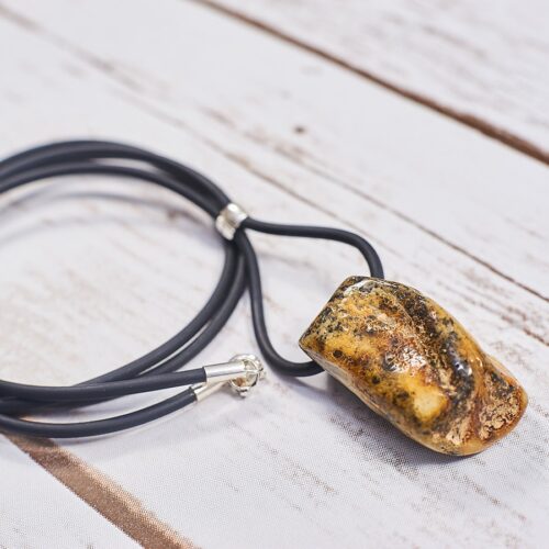 Genuine Baltic Amber Necklace Amber Choker Amber Pendant Natural Amber Handmade Necklace Sterling Silver Necklace Real Leather Long Necklace