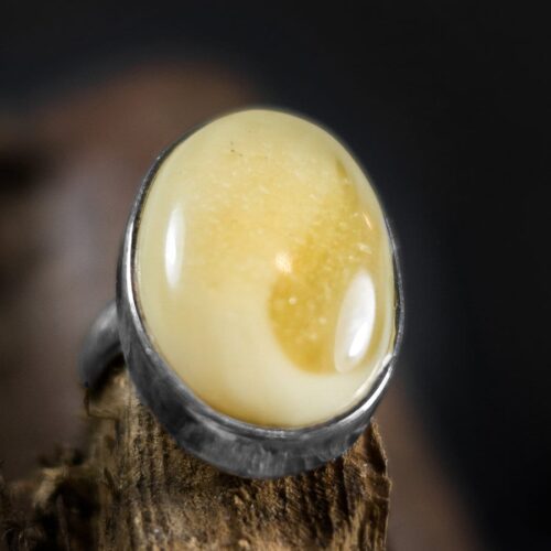 Natural Baltic Amber Ring White Amber Ring Natural Vintage Amber Ring Sterling Silver Ring Handmade Amber Jewelry Jewellery Summer Gift