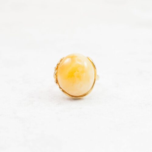 Unique Baltic Amber Ring Egg Yolk Amber Gold Vintage Amber Statement Ring Filigree Ring Butterscotch Amber Ring Amber Silver Ring Gold