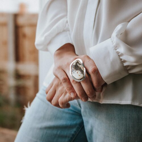 Large Baltic Amber Ring Natural Amber Ring Amber and Silver Ring Natural Amber Stone Ring Silver Ring Raw Amber Statement Ring Bohemian Ring