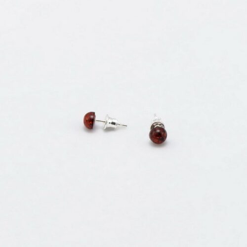 Minimalistic Amber Stud Earrings Silver Stud Earrings Tiny Stud Earrings Baltic Amber Cute Earrings Amber Jewelry Cognac Amber Summer Gift