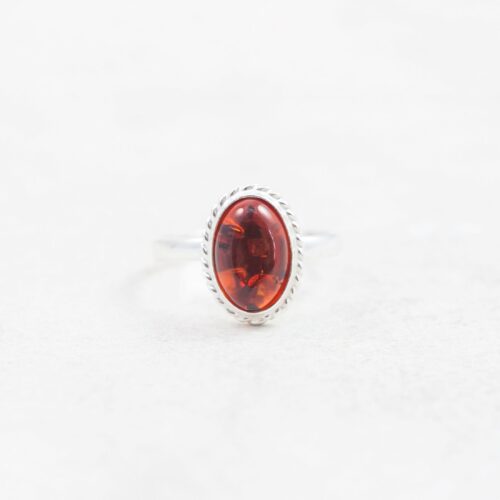 Classic Baltic Amber Ring Oval Amber Engagement Ring Dainty Silver Ring Cognac Amber Sterling Silver Ring Natural Amber Ring Amber Jewellery - N