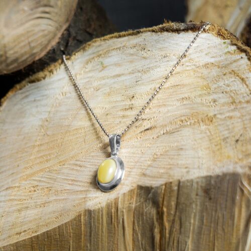 Vintage Pendant Natural Baltic Amber Pendant White Yellow Amber Sterling Silver Oval Handmade Amber Pendant Gift Jewelry Summer Gift