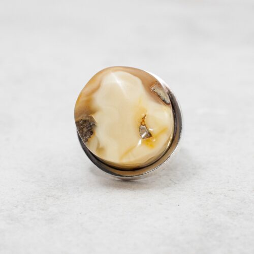 Natural Baltic Amber Ring Large Amber Ring Baltic Amber Statement Ring Amber Silver Ring Natural Gemstone Ring Baltic Amber Adjustable Ring