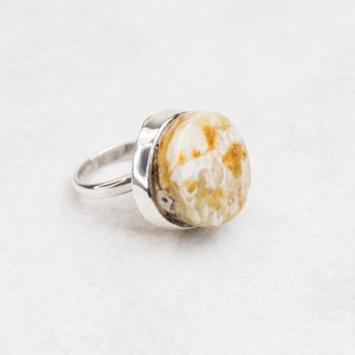 Large Baltic Amber Ring Natural Amber Ring Sterling Silver Statement Ring Raw Gemstone Adjustable Ring Rough Organic Amber Ring Jewellery