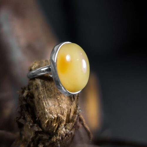 Natural Baltic Amber Ring White Amber Ring Natural Vintage Amber Ring Sterling Silver Ring Handmade Amber Jewelry Jewellery Spring Gift